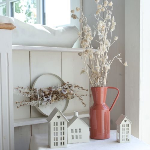 Artikel Mini-Teelichthalter Häuser-Set aus Metall, 15 cm Weiß