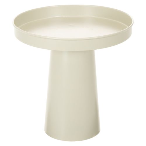 Metall Tablett Ständer, rund, 20 cm Durchmesser, beige-grau, Innenbereich