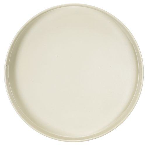 Metall Tablett Ständer, rund, 20 cm Durchmesser, beige-grau, Innenbereich | Floristik21.de