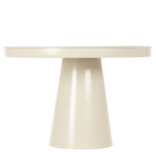 Dekotablett rund Metall Creme 30 cm mit Fuß für Indoor-Dekoration | Floristik21.de