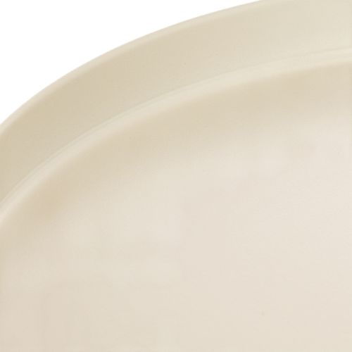 Dekotablett rund Metall Creme 30 cm mit Fuß für Indoor-Dekoration | Floristik21.de