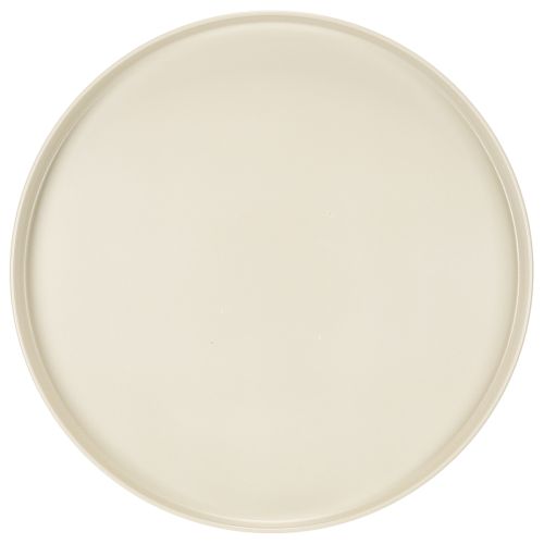 Dekotablett rund Metall Creme 30 cm mit Fuß für Indoor-Dekoration | Floristik21.de