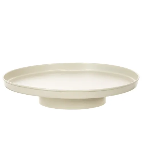 Dekotablett Metall Rund 30 cm Beige
