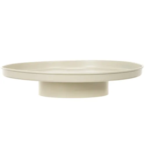 Dekotablett Metall Rund 30 cm Beige | Floristik21.de