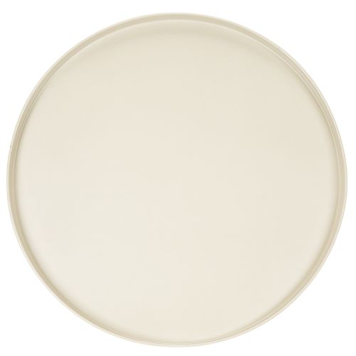 Dekoteller aus Metall beige rund Ø 40 cm mit 20 cm hohem Fuß für Innenbereich | Floristik21.de