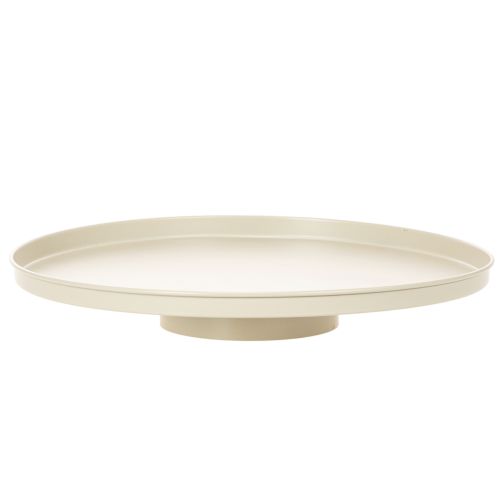Dekoplatte Metall rund 41 cm beige für Tischdisplay