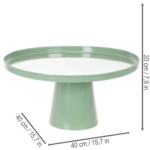 Metall Dekotisch rund grün 40x20 cm mit hohem Rand | Floristik21.de