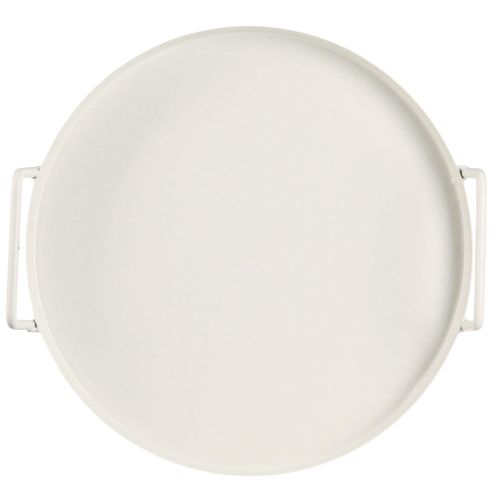 Artikel Rundes Tablett mit Griffen 30cm aus Metall, vielseitig und elegant für Gastronomie und Haushalt