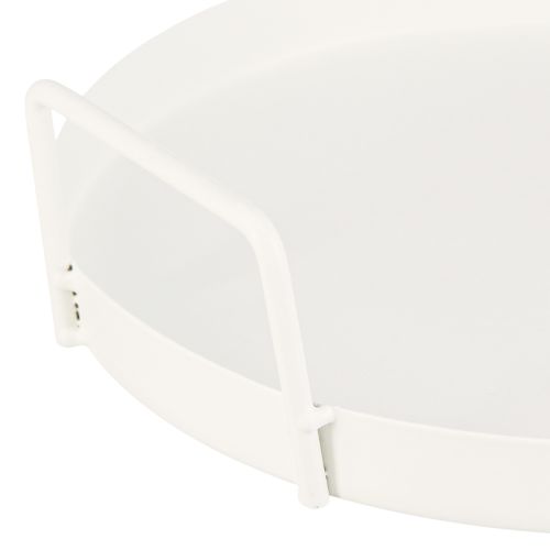 Artikel Rundes Tablett mit Griffen 30cm aus Metall, vielseitig und elegant für Gastronomie und Haushalt