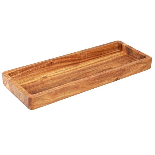Artikel Tablett rechteckig Holz Akazie Geölt Lebensmittelecht Dekoration 40x15x4cm