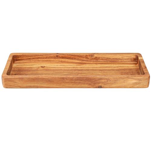 Artikel Tablett rechteckig Holz Akazie Geölt Lebensmittelecht Dekoration 40x15x4cm