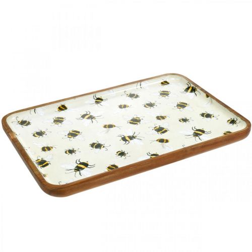 Artikel Deko Tablett Holz eckig Bienen Sommerdeko Tablett 35×23,5×2cm