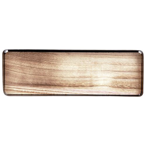 Floristik21 Dekotablett Metall Holz Metalltablett Holzboden 40x13x3cm