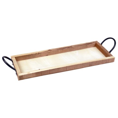 Artikel Holztablett mit Griffen Deko Tablett länglich Natur 50×19×3cm