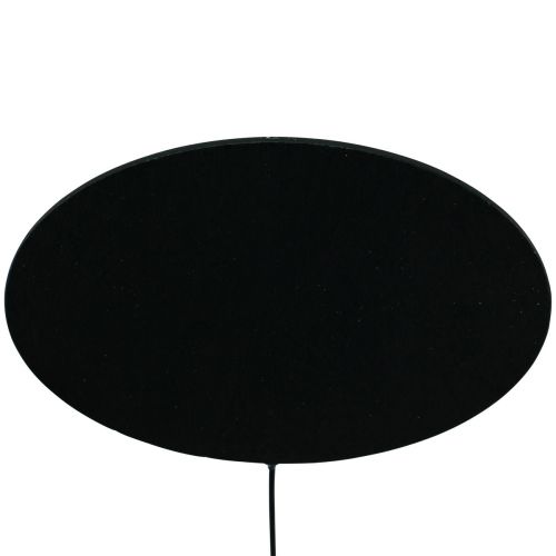 Artikel Deko Tafel Schwarz Oval Dekostecker Holz 10×6cm 12St