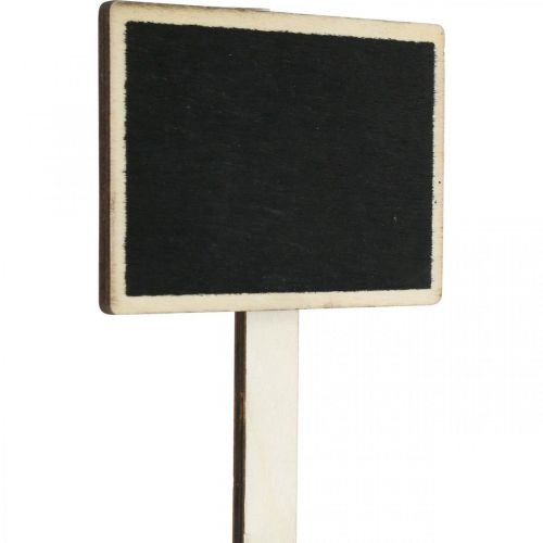 Floristik21 Tafel zum Stecken, Holztafel zum Beschriften, Pflanzenschild, Hochzeitsdeko, Schulanfang 10×7cm L22cm 12St