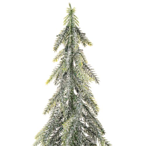 Künstlicher Tannenbaum 60 cm mit Holzsockel und geeister Optik für Innenbereich | Floristik21.de