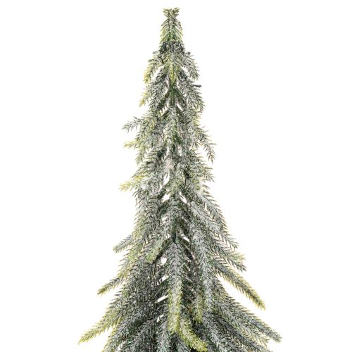 Künstlicher Tannenbaum 75cm mit gefrosteter Optik und Holzsockel | Floristik21.de
