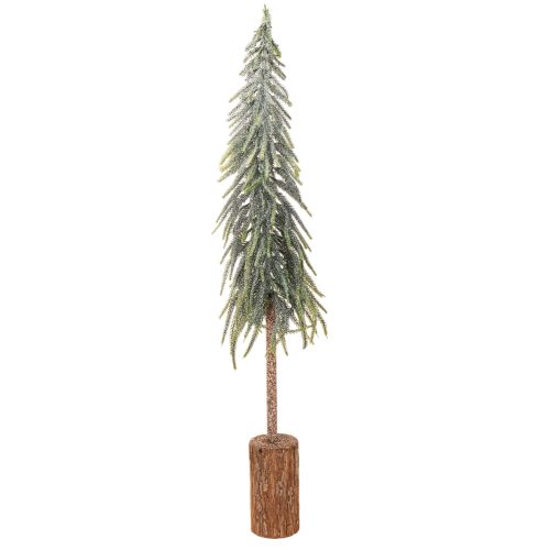 Künstlicher Tannenbaum 90 cm gefrostet mit Holzsockel für Innenbereich