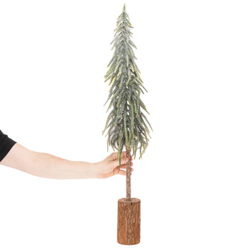 Künstlicher Tannenbaum 90 cm gefrostet mit Holzsockel für Innenbereich | Floristik21.de