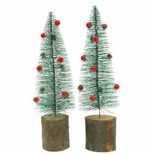 Floristik21 Tannenbaum Grün beschneit Ø6cm H20cm 4St