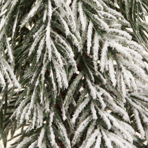 Artikel Tannenbaum Deko Grün Weiß Winterzauber auf Holzsockel H28cm