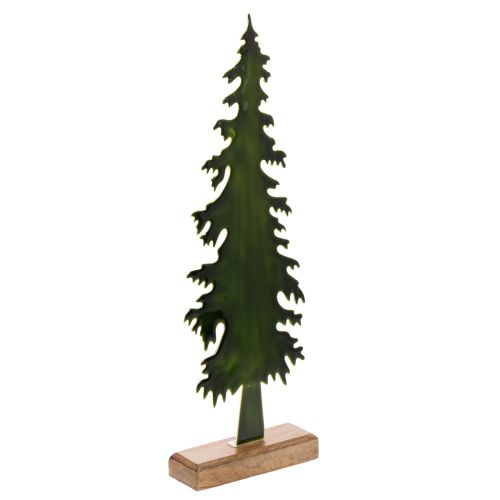 Deko-Tannenbaum aus Metall auf Holzfuß 46 cm Grün Tischdekoration Innen