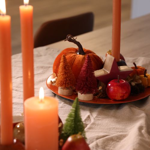 Artikel Miniatur Tannenbaum 12cm Kunststoff Holzsockel 6 Stück bunt innen