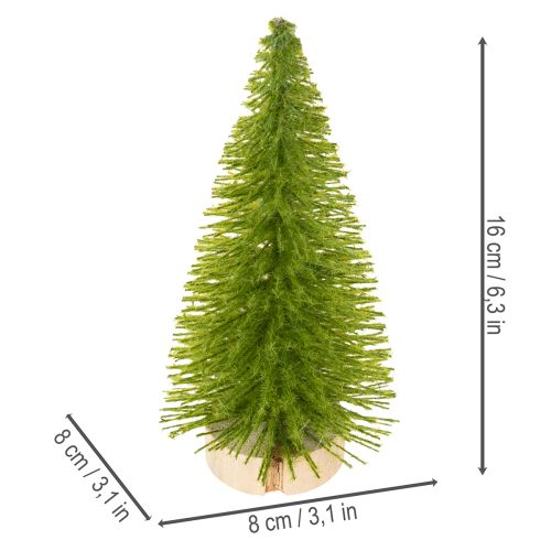 Künstlicher Tannenbaum mit Holzfuß 16cm 6er-Set Grün/Rot/Orange für Innenbereich | Floristik21.de