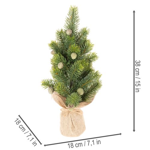 Tisch-Weihnachtsbaum künstlich 38 cm mit Jutesack für Innenbereich | Floristik21.de