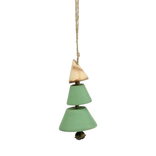 Artikel Christbaumschmuck, Tannenbaum zum Hängen, Weihnachten Grün/Natur H10cm L24cm 4St