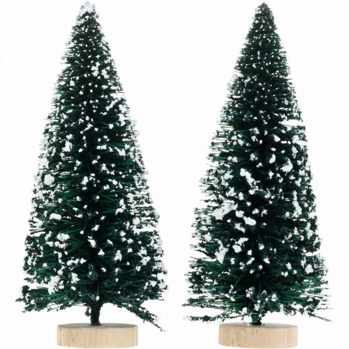 Artikel Deko-Tanne beschneit, Weihnachtsdeko, Advent H13cm Ø5,5cm 2 St
