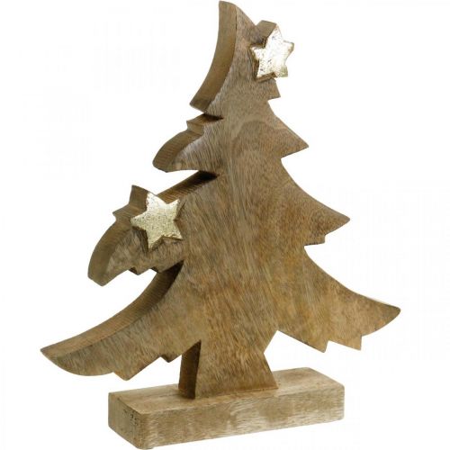 Floristik21 Tannenbaum Mangoholz Natur Tischdeko Weihnachten 28×26×5cm