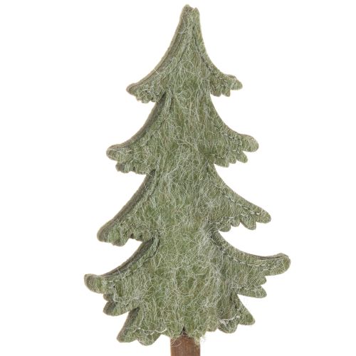 Deko-Tannenbaum auf Holzstab 45cm 6 Stück Grün Grau Braun | Floristik21.de