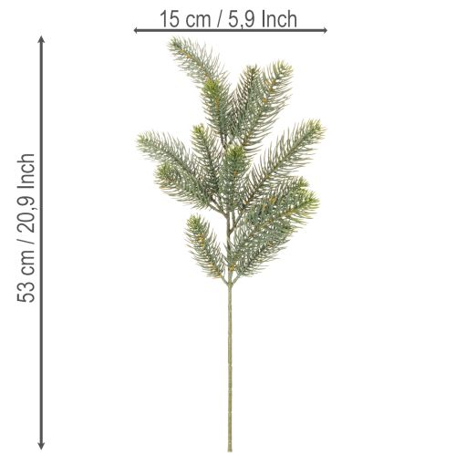 Künstlicher Tannenzweig Kunststoff 50cm Grün 3 Stück | Floristik21.de
