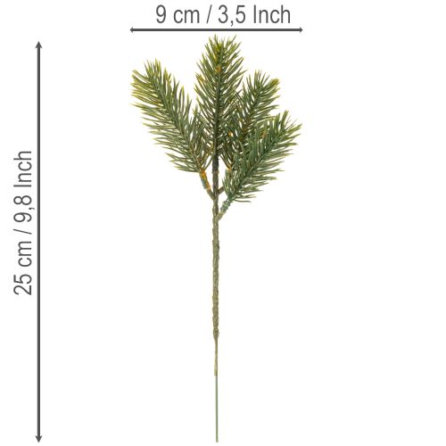 Künstlicher Tannenzweig Grün 25cm Kunststoff 24 Stück | Floristik21.de