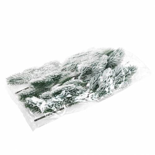 Floristik21 Tannenzweig Grün beschneit 39cm 8 St