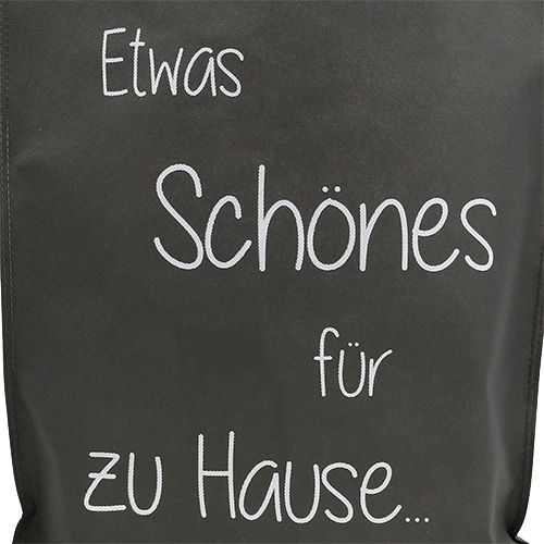 Floristik21 Tasche Grau mit Spruch 37,5cm x 46cm 24St