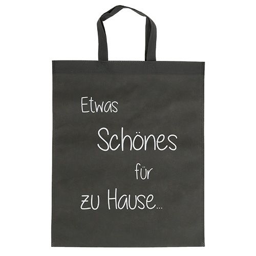 Floristik21 Tasche Grau mit Spruch 37,5cm x 46cm 24St