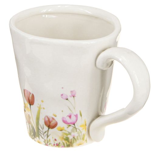 Kaffeetasse aus Keramik mit Blumenmotiv 10,5 cm - Ideal für Frühling und Dekoration