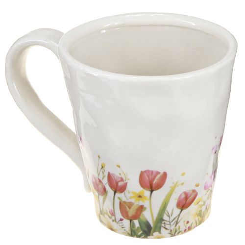 Artikel Kaffeetasse aus Keramik mit Blumenmotiv 10,5 cm - Ideal für Frühling und Dekoration