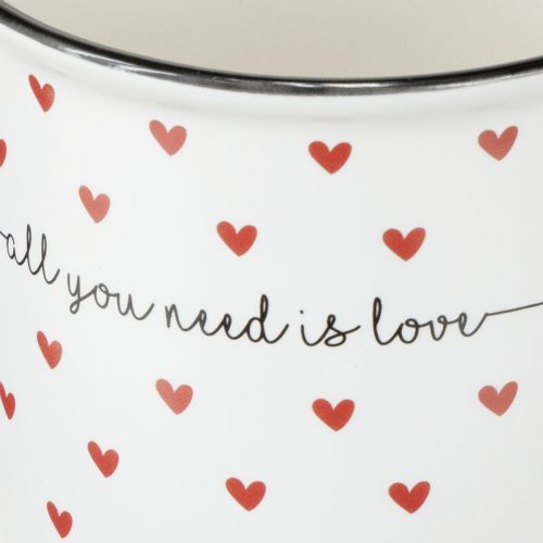 Floristik21 Keramik Herz Tasse Weiß Rot Romantisch All You Need Is Love