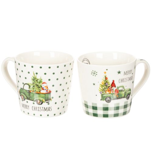 Kaffeetassen Set Keramik 10cm Merry Christmas Automotiv 2-teilig | Floristik21.de