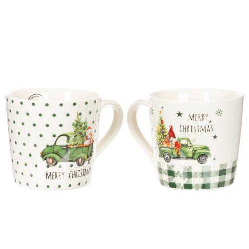 Kaffeetassen Set Keramik 10cm Merry Christmas Automotiv 2-teilig | Floristik21.de