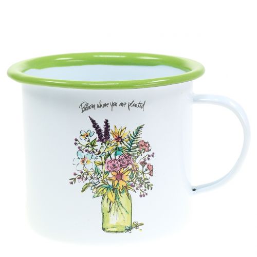 Floristik21 Deko Tasse Pflanztopf emailliert Ø11,5cm H10cm