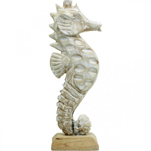 Artikel Seepferdchen Deko Weiß Holz Maritime Dekoration Dekofigur H38cm