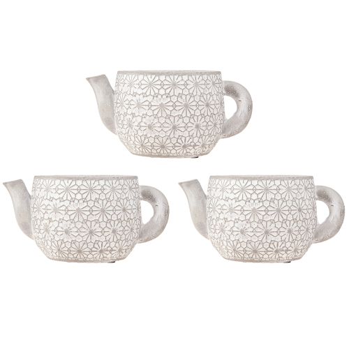 Artikel Teekanne Keramik Deko Übertopf Vintage Shabby Chic 16×10,5×8cm 3er Set