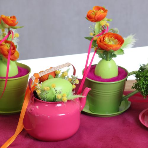 Artikel Rosa Teekanne aus Metall 15cm Dekoration für Wohnzimmer und Küche