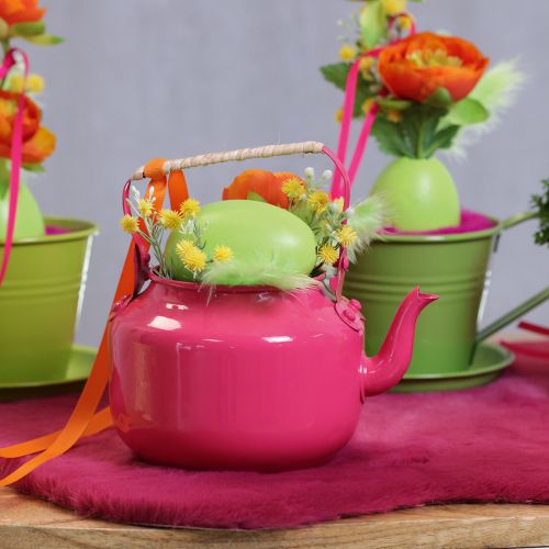 Artikel Rosa Teekanne aus Metall 15cm Dekoration für Wohnzimmer und Küche
