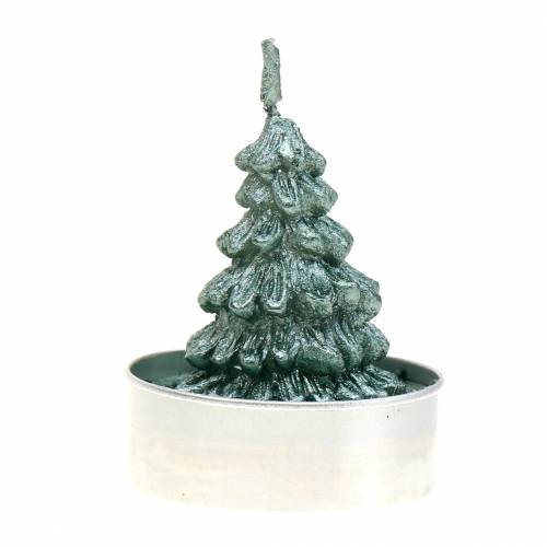 Teelicht Tannenbaum Grün Ø4cm 6St